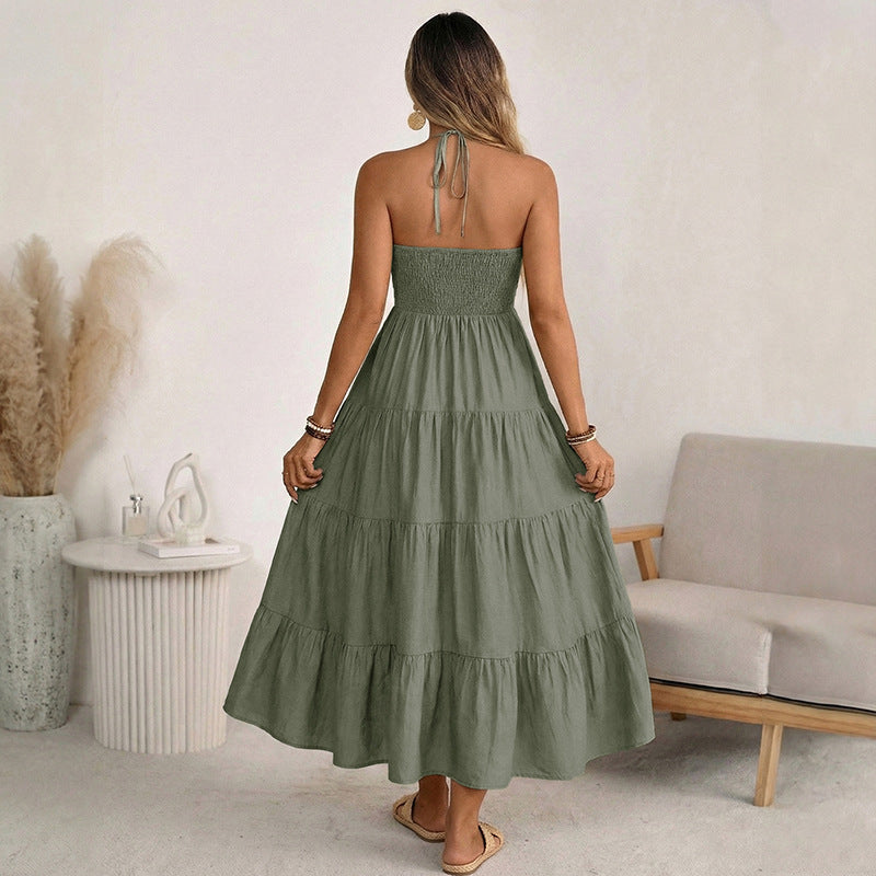 Halter Neck Loose Backless Dress