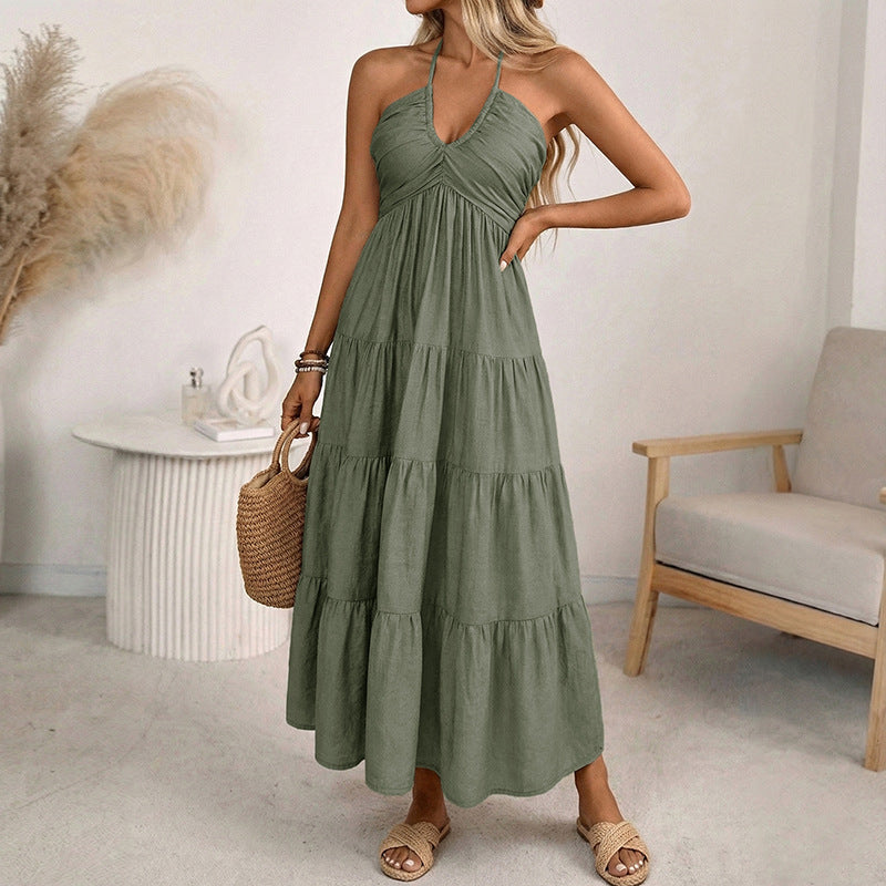 Halter Neck Loose Backless Dress