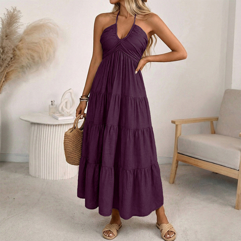 Halter Neck Loose Backless Dress