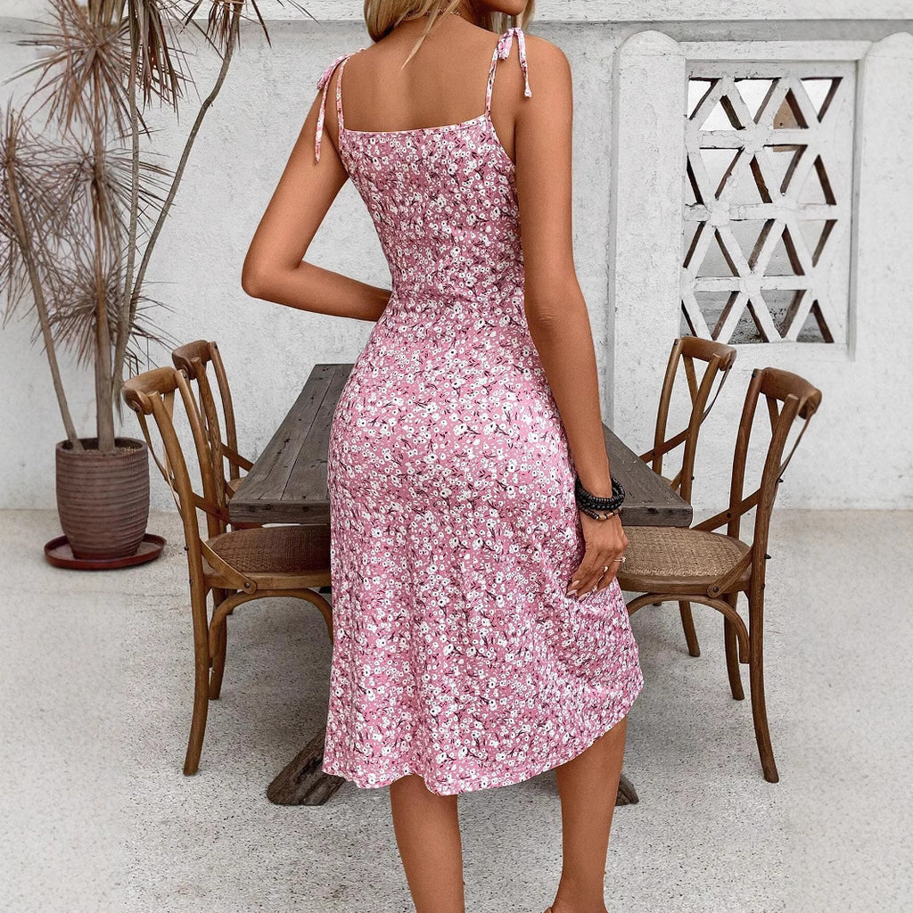 Floral Slit Hem Dress
